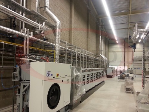 Installation of steam, water and gas supply systems in laundry building